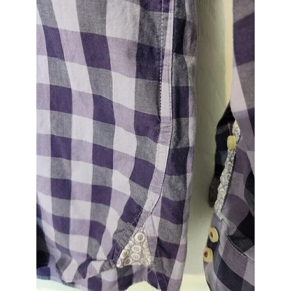 TED BAKER Endurance Men’s Flip Cuff Shirt Plaid Purple Sz 16 34/35 US Sz L NWOT - Picture 5 of 6
